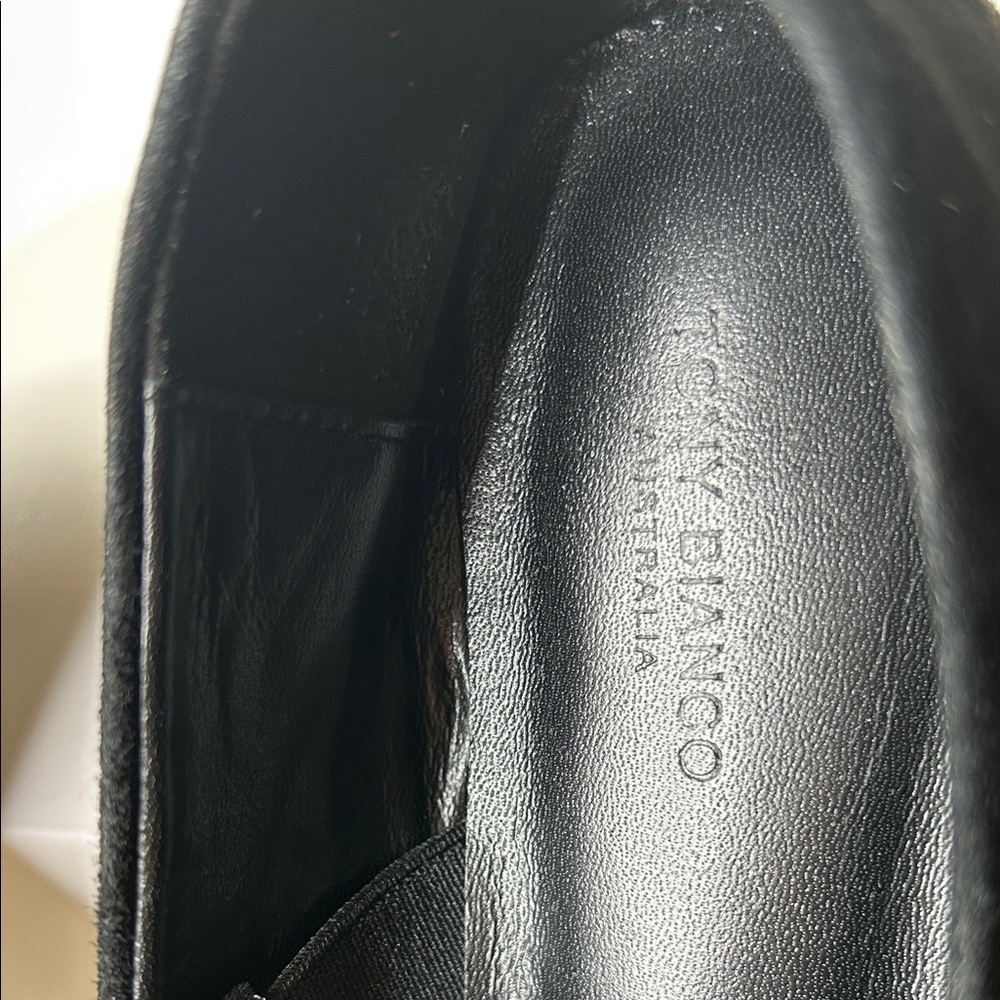 Tony Bianco Hawaii Black Suede Square-Toe Flats - Picture 3 of 8